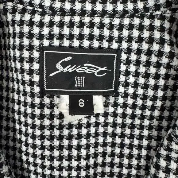 Vintage Sweet Suit Black White Houndstooth Skirt Suit Set Size 8 - Picture 3 of 14